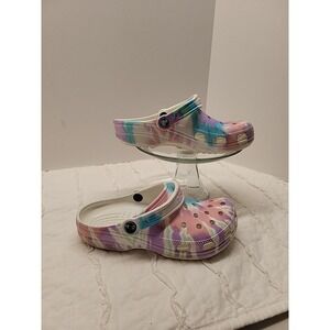 Crocs Classic Graphic Clogs Shoes Slides Fresco/ Tie-dyed Men's 4 Women's 6‎